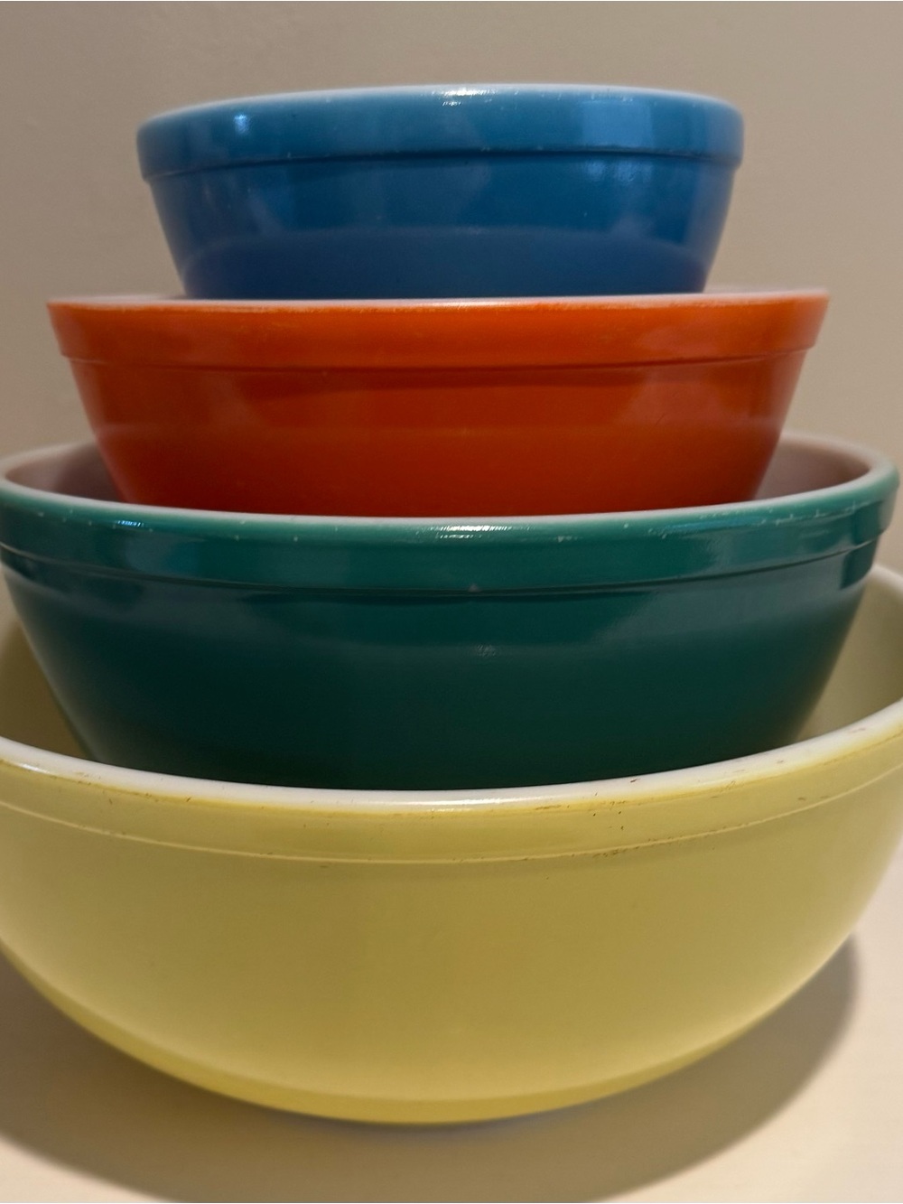 Vintage Pyrex Primary Colors Mixing Bowls